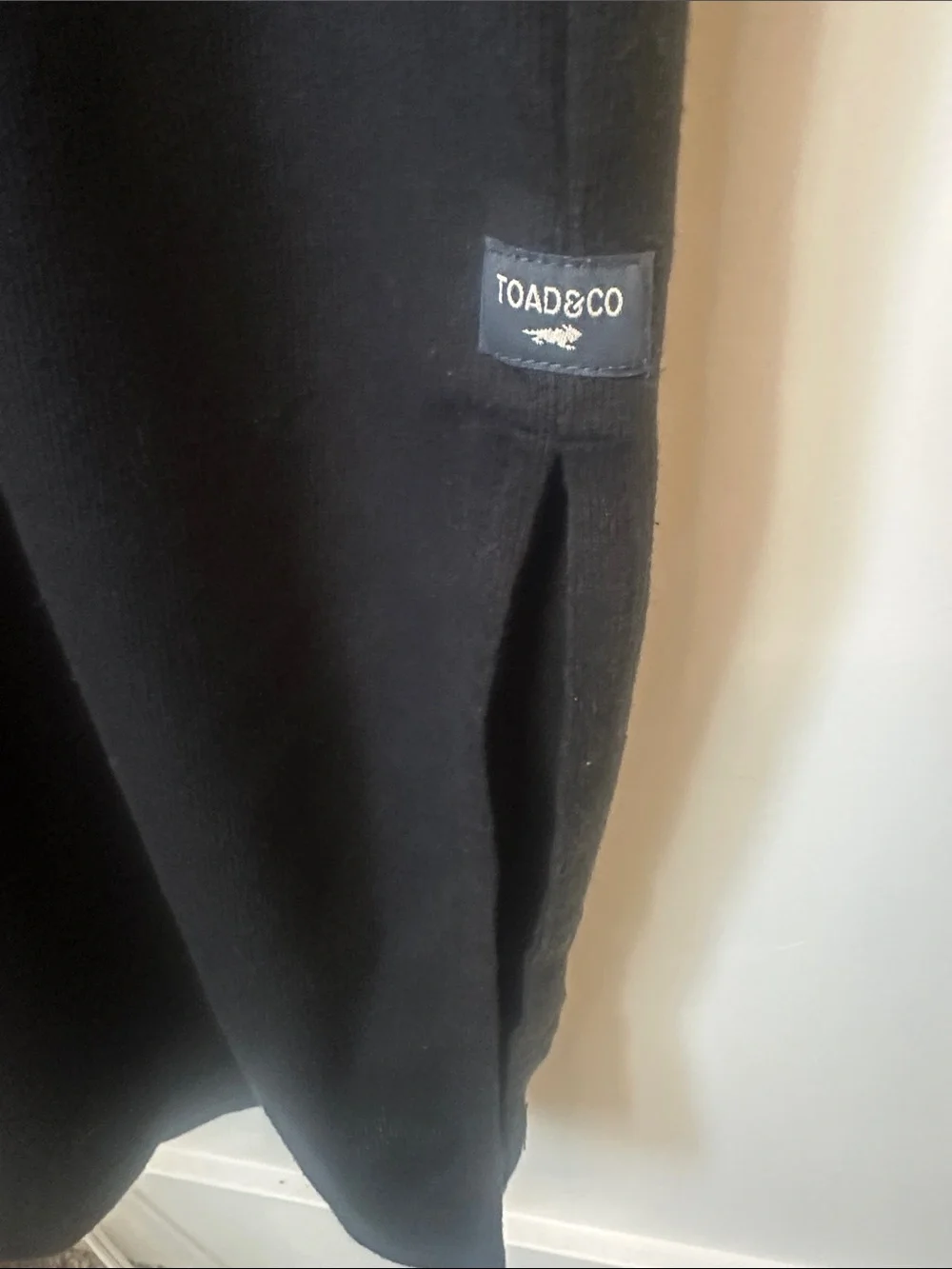 Toad&Co Sleeveless Black Henley Knit Maxi Dress L